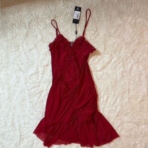 Jaded London Red mini fatale dress